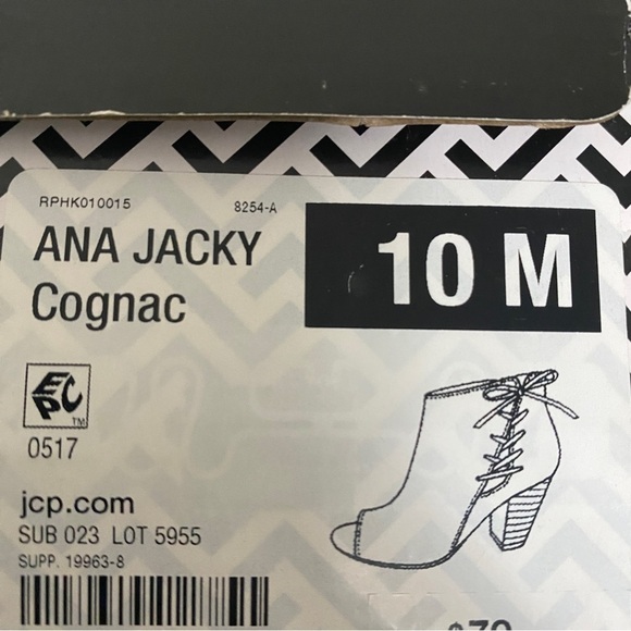 A.NA Jacky Cognac Suede Block Heel Open Toe Booties Sz 10 - Picture 8 of 9